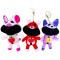 Creaturi: CatNap, Piggy și Bobby, set de 3 figurine breloc: roz, roșu și violet, 20 cm