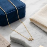 Cumpara ieftin Colier din Argint 925 Placat cu Aur cu Pandantiv Stea Pave , Stralucire Celesta E i Minimalism