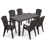 Set de mobilier de grădină Marlo 6+1 grafit