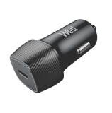 &Icirc;ncărcător de mașină pentru telefon Well cu USB-C