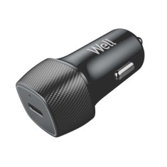 &Icirc;ncărcător de mașină pentru telefon Well cu USB-C