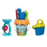 Set Galeata de Plaja cu Dinozauri si 6 Accesorii, Rucsac Inclus, Multicolor, CMCLASS