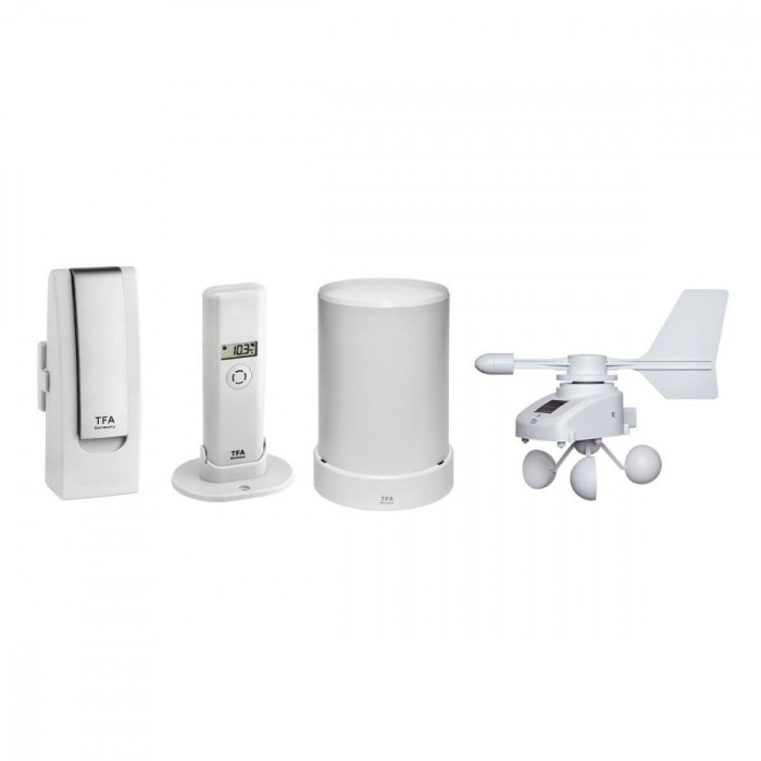 Sistem meteo SmartHome cu masurare temperatura, umiditate, precipitatii si viteza vant, data logger cu comunicare cu smartphone WEATHERHUB, TFA 31.400