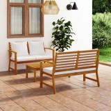 Gossi set mobilier de gradina, cu perne, 3 piese, lemn masiv acacia