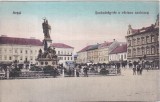 Arad. Szabads&aacute;g-t&eacute;r a v&eacute;rtanu szoborral (circa 1910, necirculata)