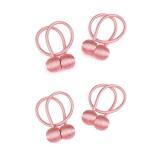 Cumpara ieftin Set 4 magneti decorativi pentru perdele si draperii, tip snur, poliester, 44 cm - Roz