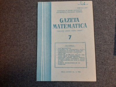 GAZETA MATEMATICA NR 7/1984 foto