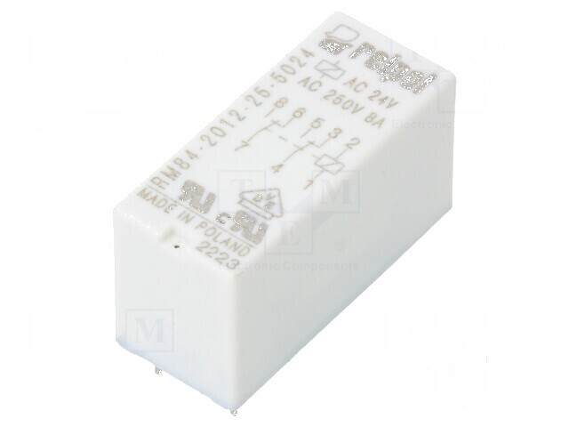 Releu electromagnetic DPDT 24VAC 8A RM84