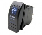 Buton Pornit/Oprit Lumini Stroboscopice Auto 12-24V, 5 Pini, Iluminare Albastra