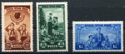 1952 , Lp 323 , A III-a aniversare a Organizatiei de Pionieri - MNH foto