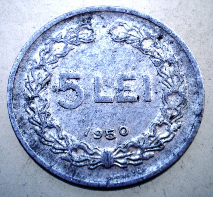 7.527 ROMANIA RPR 5 LEI 1950