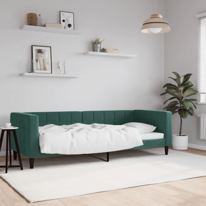 vidaXL Cadru de pat, verde &icirc;nchis, 80x200 cm, catifea 354003