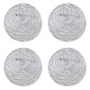 Set 4 Suporturi Pahare Craciun Argintiu PVC Rotunde 10cm, Protectie Masa Festive, Decoratiuni Craciun Elegante