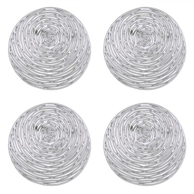 Set Suporturi Pahare Crăciun, PVC, Argintiu, Rotunde, 4 Bucăți foto