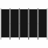 Cumpara ieftin Paravan de camera cu 5 panouri, negru, 250 x 180 cm