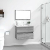 Set mobilier de baie, 2 piese, gri sonoma, lemn prelucrat