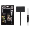 Tabla Neagra Multifunctionala Stick Note, 4 Bucati, 18x8cm, Creta Lichida Inclusa, Lemn, Negru, Joc Educativ Arta, Scoala/Gradinita