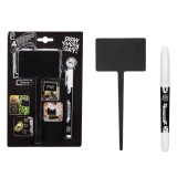 Tablă Multifuncțională, Stick Note, Set 4 Bucăți, Negru, 18x8cm, Creta Lichidă Inclusă, Oem