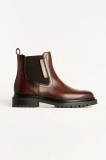 Karl Lagerfeld cizme de piele BINKY culoarea maro, cu toc plat, KL47545