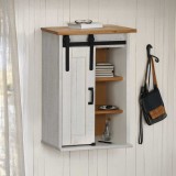 VidaXL Dulap suspendat HALDEN cu ușă glisantă alb 49x22,5x70 cm pin
