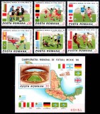 Romania 1986, LP 1157 + 1158, CM de Fotbal Mexic, serie + colita nedant., MNH!