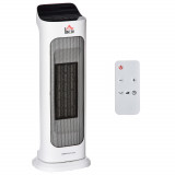 HOMCOM Soba Electrica Oscilanta cu Telecomanda, incalzitor cu Temperatura Reglabila si Timer, aparat de incalzire cu Putere 1000W / 2000W | AOSOM RO