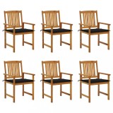 vidaXL Scaune de grădină cu perne, 6 buc., lemn masiv de acacia 3078158