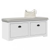 VidaXL Bancă pentru hol &bdquo;BODO&rdquo; Albă 114x40x45 cm