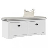Bancă pentru hol &bdquo;BODO&rdquo; Albă 114x40x45 cm