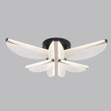 Lustra LED dimabila cu telecomanda TULLIO 67W, 6 petale, 3000K/4000K/6000K, negru