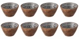Set boluri, 8 piese, 480 ml, Lemn, Alb