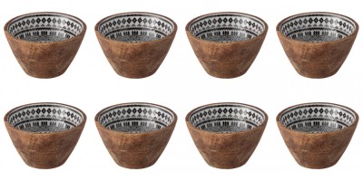 Set boluri, 8 piese, 480 ml, Lemn, Alb foto