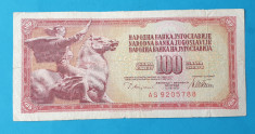 Bancnota - Jugoslavia Iugoslavia 100 Dinari 1978 - in stare buna foto