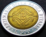 Moneda bimetal comemorativa 500 LIRE - ITALIA, anul 1993 * cod 3762 B