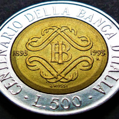 Moneda bimetal comemorativa 500 LIRE - ITALIA, anul 1993 * cod 3762 B