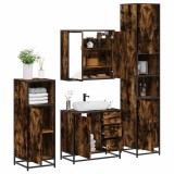 VidaXL Set de mobilier de baie 4 piese Lemn prelucrat de stejar afumat