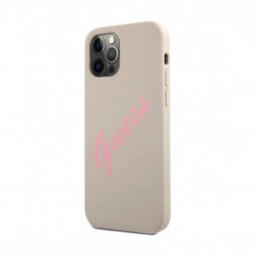 Husa Cover Guess Silicone pentru iPhone 12 Pro Max Vintage Script Green GUHCP12LLSVSGP Pink foto