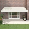 Copertină retractabilă automată, crem, 5x3 m