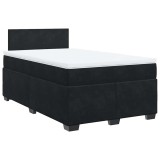 Cumpara ieftin Pat box spring cu saltea, negru, 120x190 cm, catifea