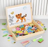 Carte Puzzle din lemn magnetica - Animale Salbatice, 7Toys