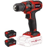 Einhell TC-CD 18/35 Li PXC + Twinpack- Masina de gaurit si insurubat 35 Nm + Set 2 acumulatori Li-Ion 18 V 4 Ah