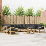 vidaXL Set de canapele de exterior cu pernă 10 pcs Alb și antracit 3387086