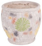 Ghiveci ceramic cu mozaic MagicHome, culoare deschisa, 27,5x27,5x25 cm