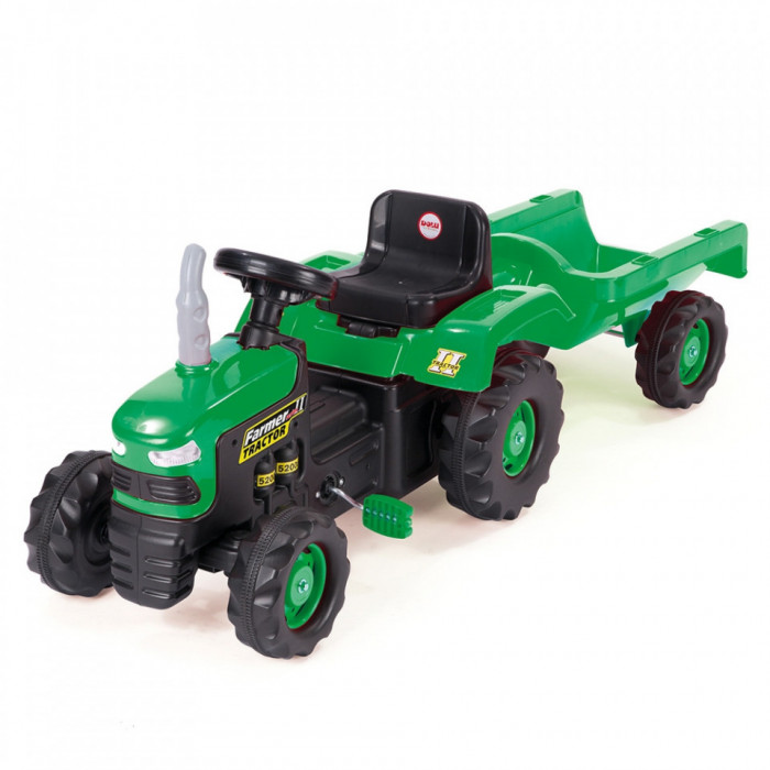 Tractor cu pedale și remorca/verde/53x143x45, 7-10 ani, 5-7 ani, 3-5 ani