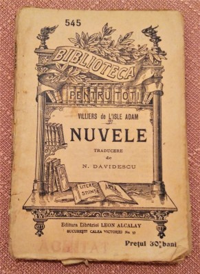 Nuvele. B.P.T. nr 545 Editura Alcalay - Villiers de L&amp;#039;Isle Adam foto