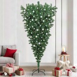 VidaXL Brad de Crăciun artificial pre-luminat cu set de bile, cu picioarele &icirc;n sus 3396885
