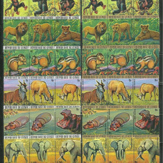 208-GUINEEA 1977-Animale africane-Serie completa de 36 timbre nestampilate