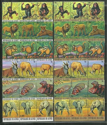 208-GUINEEA 1977-Animale africane-Serie completa de 36 timbre nestampilate foto