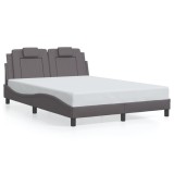 Gossi cadru de pat cu tablie, gri, 120x200 cm, piele ecologica