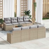 VidaXL Set de sofa de grădină 7 pcs Bej, gri deschis 55 x 55 x 37 cm